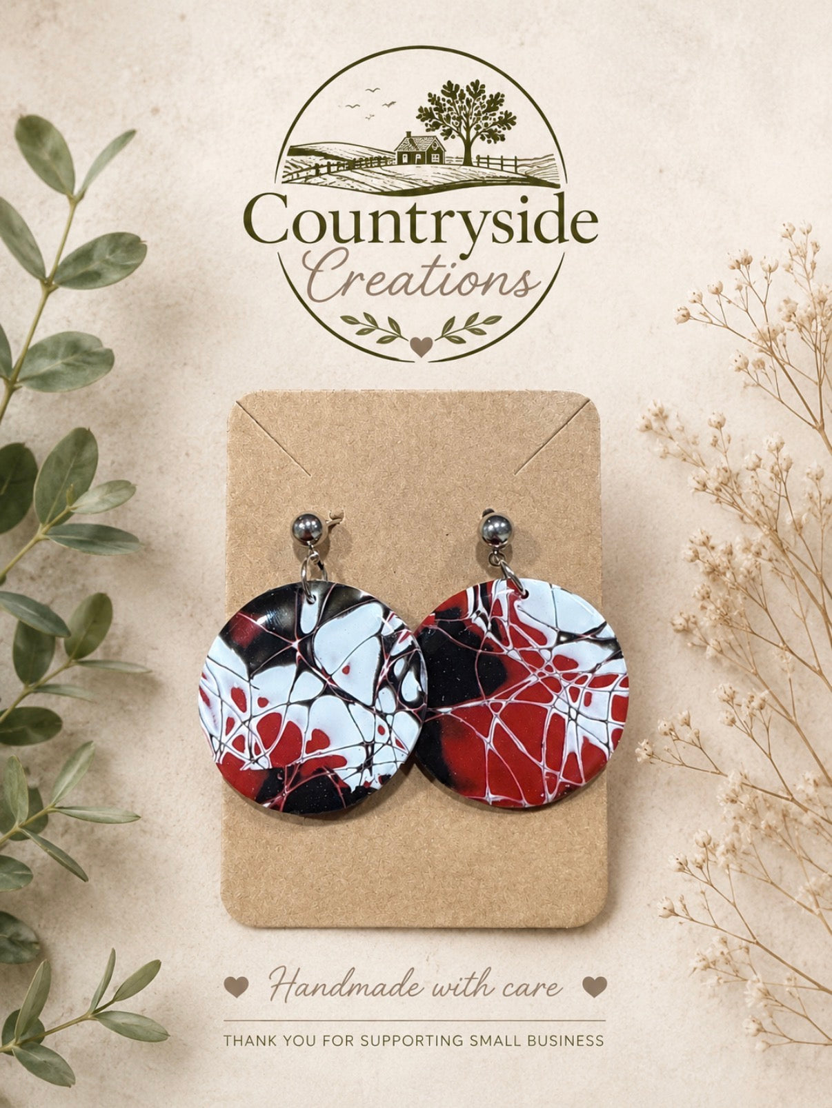 Black & Scarlet Marble
